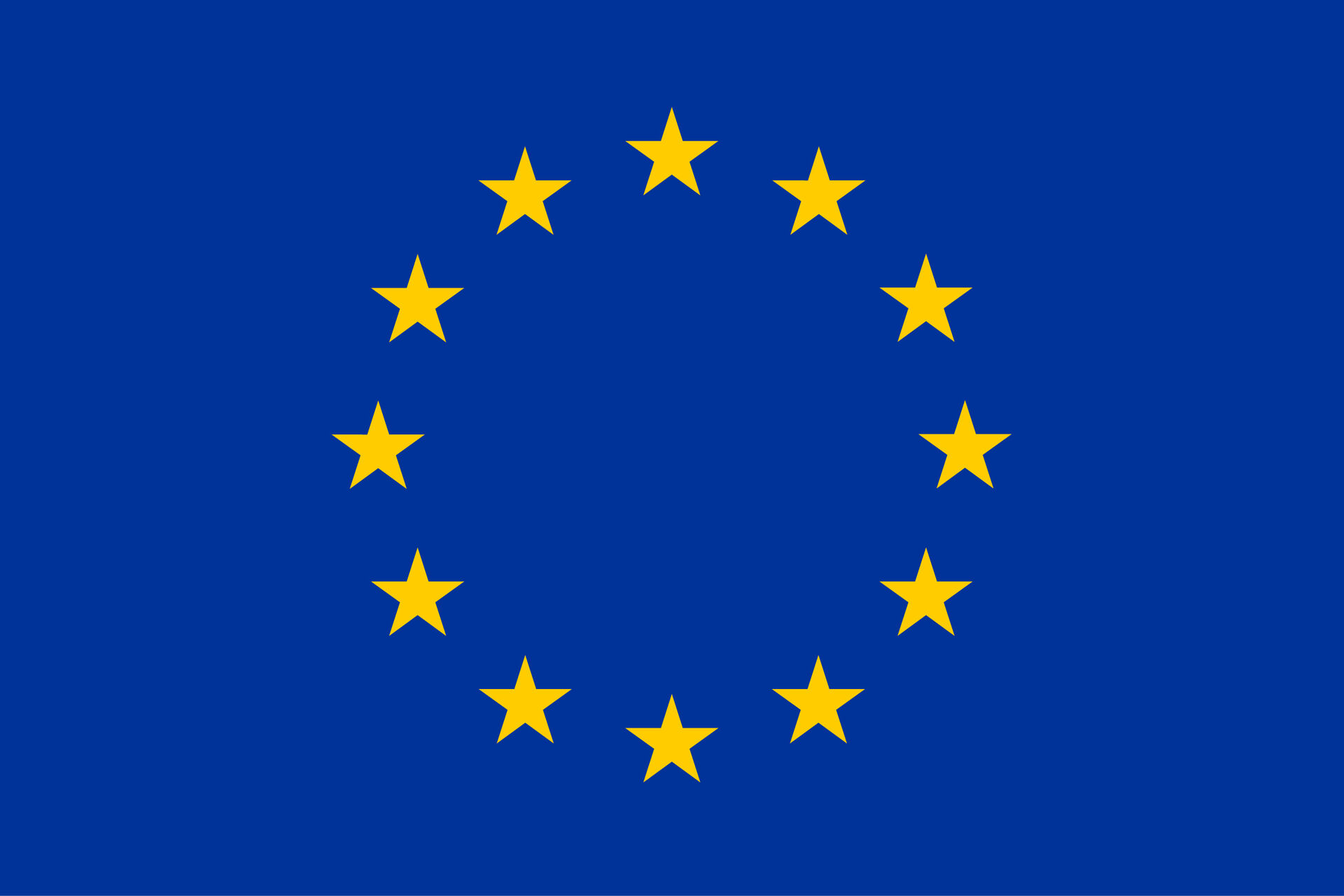 EU flag - blue background, 12 golden stars is a circle