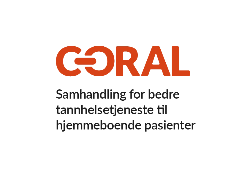 Rød logo for CORAL Samhandling for bedre tannhelse til hjemmeboende pasienter