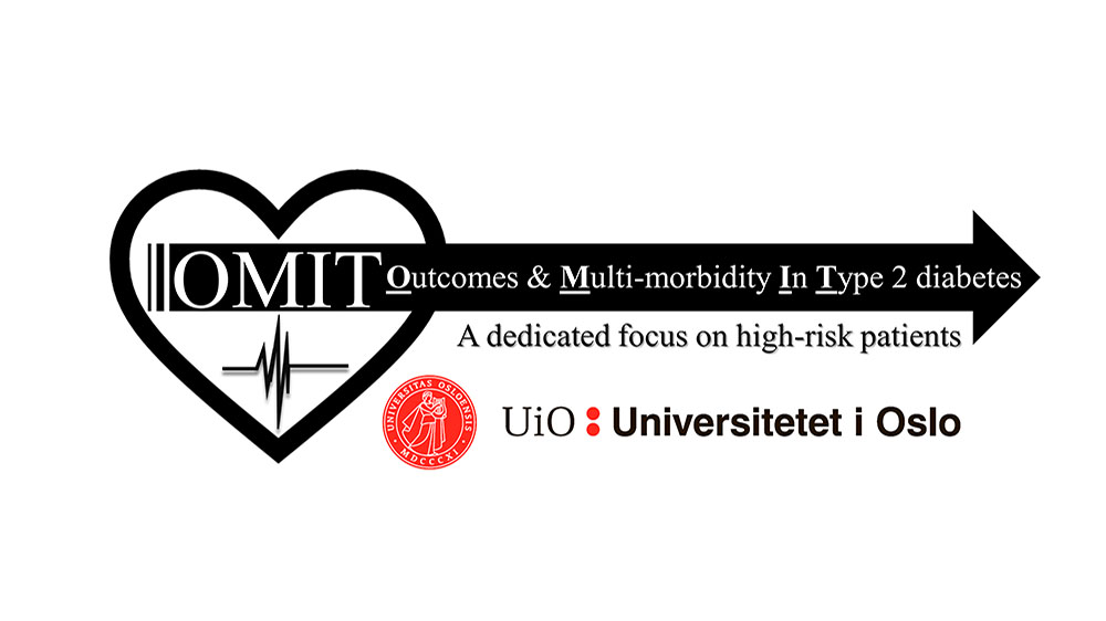 Logo for OMIT. OMIT,Outcomes & Multi-morbidity In Type 2 diabetes, A dedicated focus on high-risk patients, University of Oslo (UiO).