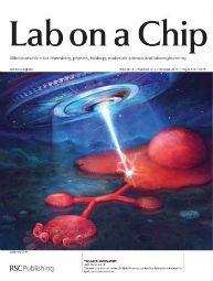 Screenshot of front page cover of journal Lab on Chip, no 19, 2013.