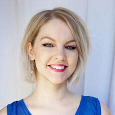 Picture of Inga Poldsalu. She has blond bob and pink lipstick