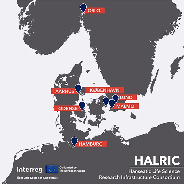 Map of the Hanseatic region pinpointing the member institutions